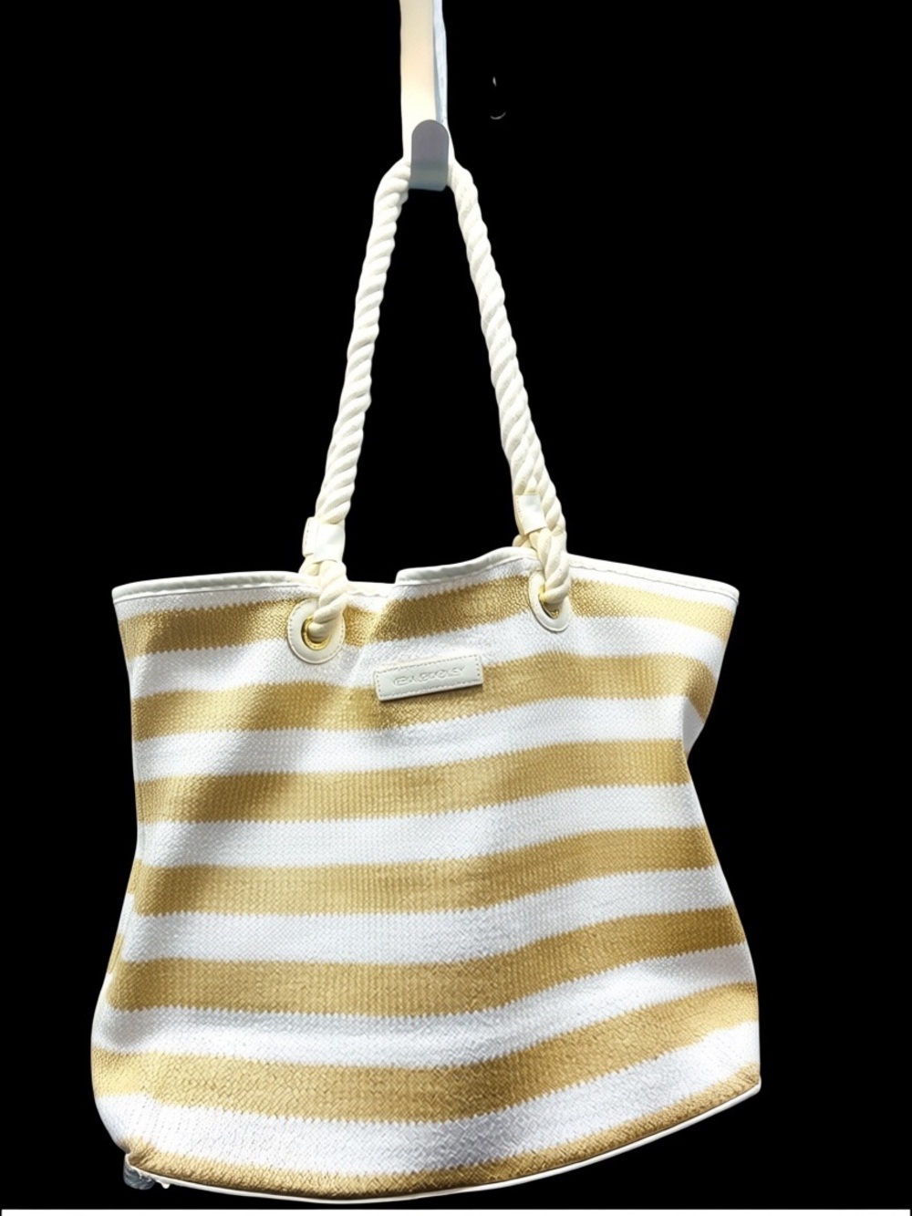 Vera Bradley Nantucket Beach Tote Bag Striped Rope Handle Large Vintage 14x13